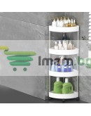 Ъглова етажерка с колелца за баня 4-етажна